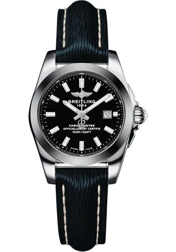 Breitling W72348121B2X1 Galactic 29 Sleek Steel and Tungsten - Black Dial - Blue Calfskin Leather Strap - Tang Buckle Main image