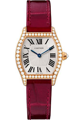Cartier WA501006 Tortue 30mm Pink Gold Diamond Case - Bordeaux Alligator Strap Main image