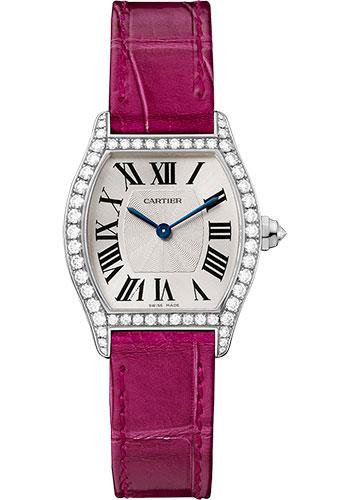 Cartier WA501007 Tortue 30mm White Gold Diamond Case - Fuchsia-Pink Alligator Strap Main image