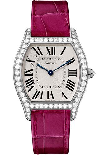 Cartier WA501009 Tortue 39mm White Gold Diamond Case - Fuchsia-Pink Alligator Strap Main image