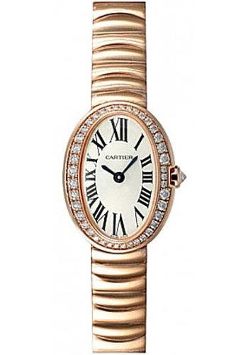 Cartier Baignoire WB520026 Mini Pink Gold Diamond Case