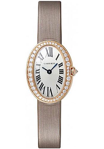 Cartier Baignoire WB520028 Mini Pink Gold Diamond Case - Fabric Strap Main image