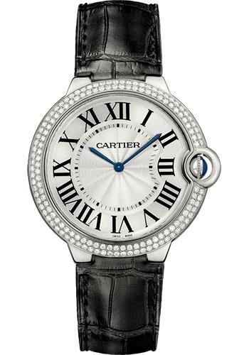 Cartier Ballon Bleu WE902056 De Cartier 40mm White Gold Diamond Case - Diamond Bezel - Black Alligator Strap Main image