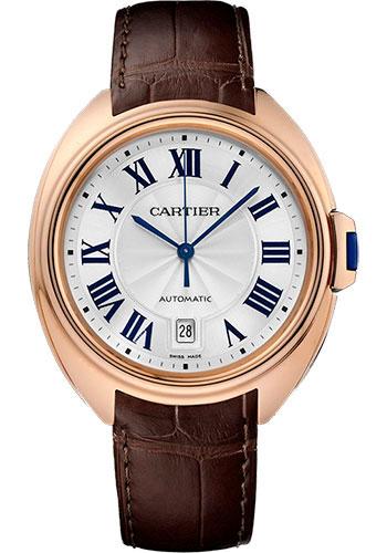 Cartier WGCL0004 Cle De Cartier 40mm Pink Gold Case - Silver Dial - Brown Alligator Strap Main image