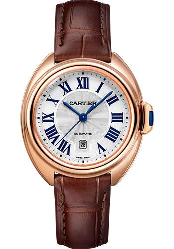 Cartier WGCL0010 Cle de Cartier 31mm Pink Gold Case - Silver Dial - Brown Alligator Strap Main image