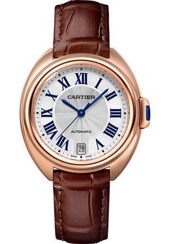 Cartier WGCL0013 Cle de Cartier 35mm Pink Gold Case - Silver Dial - Brown Alligator Strap Main image