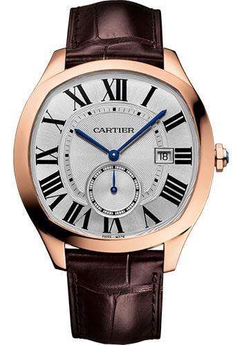 Cartier Drive de Cartier WGNM0003 40mm Pink Gold Case - Silvered Dial - Brown Alligator Strap