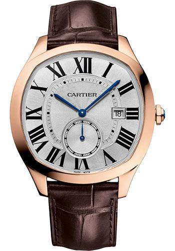 Cartier Drive de Cartier WGNM0016 40mm x 41mm Rose Gold Case - Silvered Dial - Brown Alligator Strap