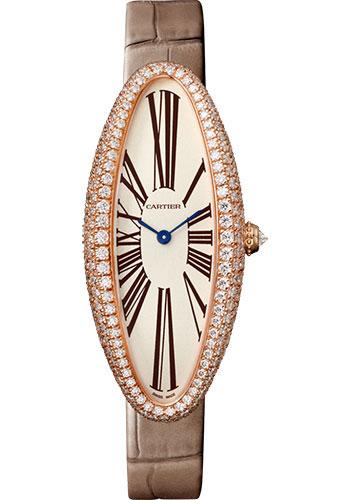 Cartier Baignoire WJBA0006 Allongee 47mm Pink Gold Diamond Case - Taupe Strap Main image