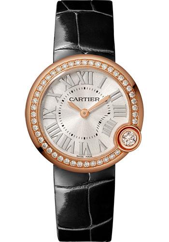 Cartier WJBL0005 Ballon Blanc de Cartier 30mm Pink Gold Case - Diamond Bezel - Black Alligator Strap