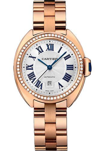 Cartier WJCL0003 Cle De Cartier 31mm Pink Gold Diamond Case - Diamond Bezel - Silver Dial Main image