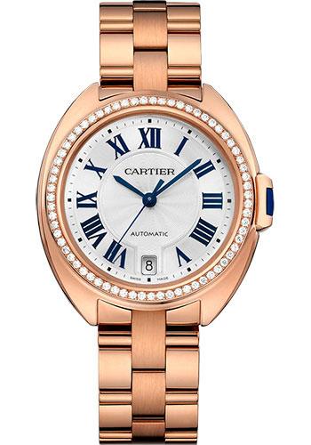 Cartier WJCL0006 Cle De Cartier 35mm Pink Gold Diamond Case - Diamond Bezel - Silver Dial Main image