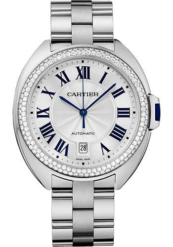Cartier WJCL0008 Cle De Cartier 40mm White Gold Diamond Case - Diamond Bezel - Silver Dial Main image