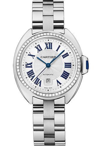 Cartier WJCL0043 Cle de Cartier 31mm White Gold Diamond Case - White Dial