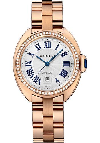 Cartier WJCL0046 Cle de Cartier 31mm Pink Gold Diamond Case - White Dial