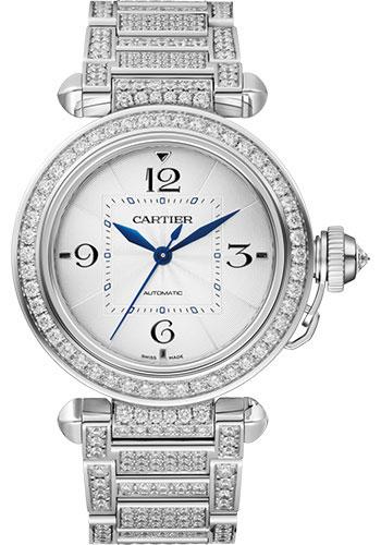 Cartier WJPA0014 Pasha de Cartier 35mm White Gold Case - Silver Dial - Diamond Bracelet Main image