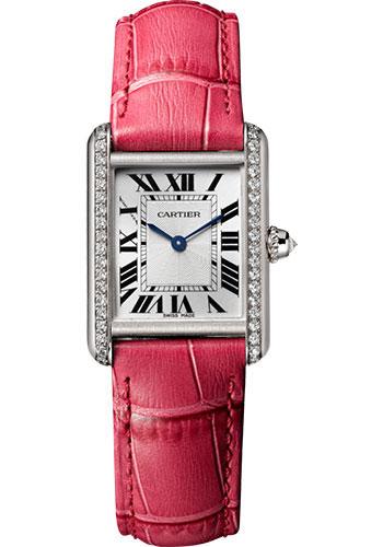 Cartier Tank Louis Cartier WJTA0011 29.55mm White Gold Case - Pink Fuschia Alligator Strap