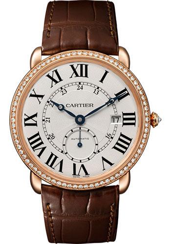 Cartier Ronde WR007017 Louis Cartier 40mm Pink Gold Diamond Case - Brown Alligator Strap Main image