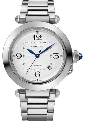 Cartier WSPA0009 Pasha de Cartier 41mm Steel Case - Silver Dial - Bracelet - Second Dark Gray Alligator Strap Main image