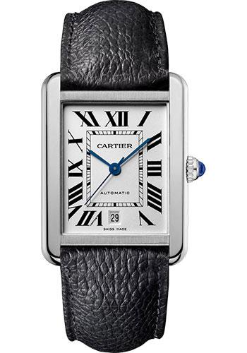 Cartier Tank WSTA0029 Solo 31mm Steel Case - Black Grained Calfskin Strap