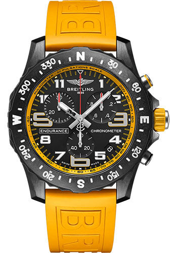 Breitling Endurance Pro X82310A41B1S1 Breitlight® - Black Dial - Yellow Rubber Strap - Tang Buckle