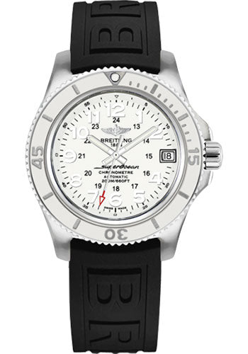 Breitling Superocean A17312D2/A775/237S/A16S.1 II 36 Steel Case - Hurricane White Dial - Black Diver Pro III Strap