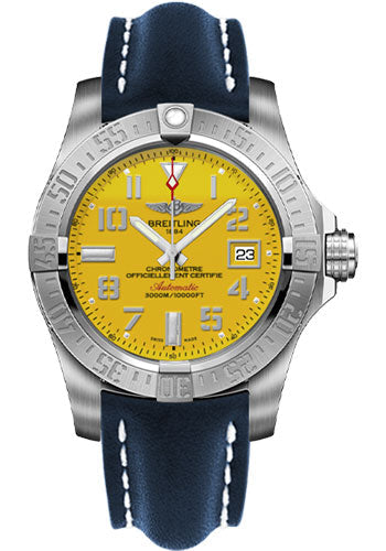 Breitling Avenger A1733110/I519/105X/A20BASA.1 II Seawolf 45mm Steel Case - Cobra Yellow Dial - Blue Leather Strap Main image