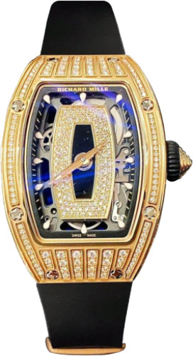 Richard Mille Lady RM07-01 Rose Gold Medium Set Diamond Onyx Dial