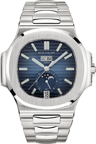Patek Philippe Nautilus 5726/1A-014 Annual Calendar Moon Phases Stainless Steel Blue Dial