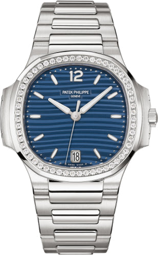 Patek Philippe Nautilus 7118/1200A-001 Ladies Stainless Steel Blue Dial Diamond Bezel Main image