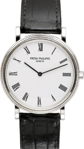 Patek Philippe Calatrava 5120G-001 35mm White Roman Hobnail White Gold Leather Main image