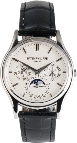 Patek Philippe Grand Complications 5140G-001 37.2mm White Opaline Index White Gold Leather Automatic