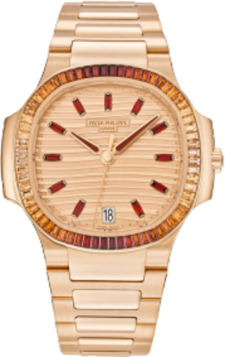 Patek Philippe Nautilus 7118/1300R-001 Ladies Rose Gold Gemset Bezel Main image