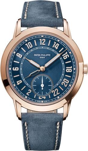 Patek Philippe Complications 5224R-001 Calatrava 24-Hour Display Travel Time Rose Gold Blue Dial Main image