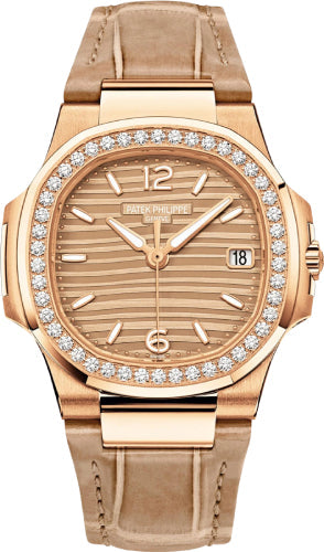 Patek Philippe Nautilus 7010R-012 Date Sweep Seconds Rose Gold Golden Dial Main image