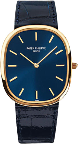 Patek Philippe Golden Ellipse 3738/100J-012 31.1 x 35.6mm Blue Index Yellow Gold Leather Manual Main image