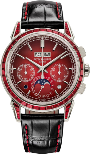 Patek Philippe Grand Complications 5271/12P-010 Chronograph Perpetual Calendar Platinum Ruby Set Red Dial