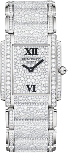 Patek Philippe Twenty-4 4910/52G Ladies Twenty~4 Ladies White Gold Pave Diamond Dial