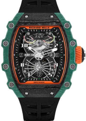 Richard Mille RM21-02 Manual Winding Tourbillon Aerodyne Quarts TPT/Carbon TPT/Titanium 50mm Openworked Dial
