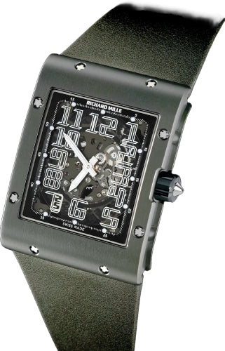 Richard Mille Automatic Winding RM016 Extra Flat Titalyt Titanium Green Leather Strap Main image