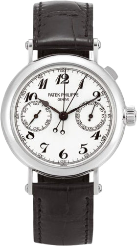 Patek Philippe Grand Complications 5959P-001 Chronograph 33mm White Arabic Platinum Leather Manual
