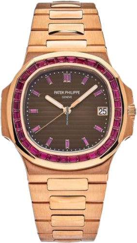Patek Philippe Nautilus 5723/112R-001 Rose Gold Brown Ruby Dial 40mm Ruby Bezel