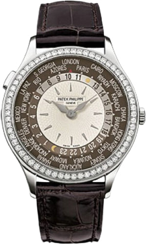 Patek Philippe World Time 7130G-010 Complications Ladies White Gold Brown Dial Main image