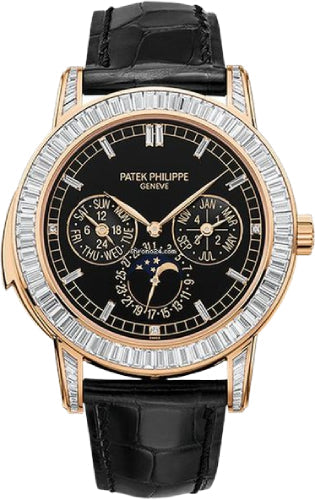 Patek Philippe Grand Complications 5073R-001 Day-Date Annual Calendar Moon Phase 42mm Black Index Rose Gold Diamond Set Automatic