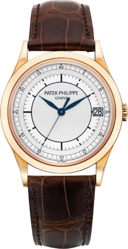 Patek Philippe Calatrava 5296R-001 38mm Silver Date Rose Gold Leather