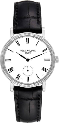 Patek Philippe Calatrava 7119G-010 Ladies 31mm Ivory Roman Hobnail White Gold Leather Manual