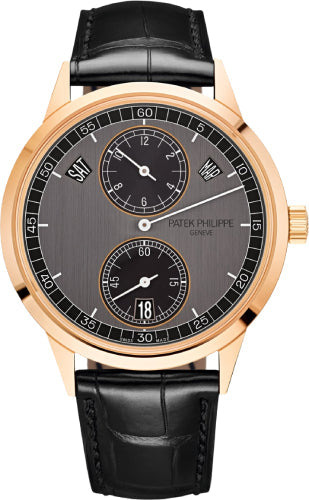 Patek Philippe Annual Calendar 5235/50R-001 Complications Regulator Display Rose Gold Graphite Ebony Dial