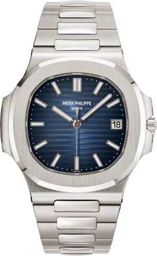 Patek Philippe Nautilus 5811/1G-001 Date Sweep Seconds White Gold Black Blue Dial