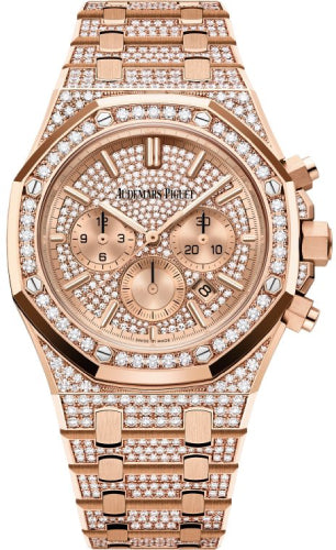 Audemars Piguet Royal Oak 26333OR.ZZ.1222OR.01 41mm Chronograph Rose Gold Diamond Pave