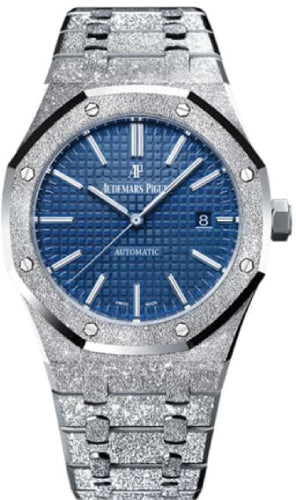 Audemars Piguet Royal Oak 15410BC.GG.1224BC.01 Frosted Gold 41mm Blue Index White Gold Automatic